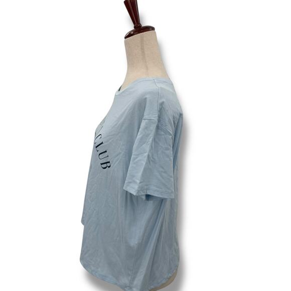 NEW Grayson Threads Light Blue Italy Pasta Club Graphic Tee Boxy Crop Shirt NWT - Picture 4 of 7